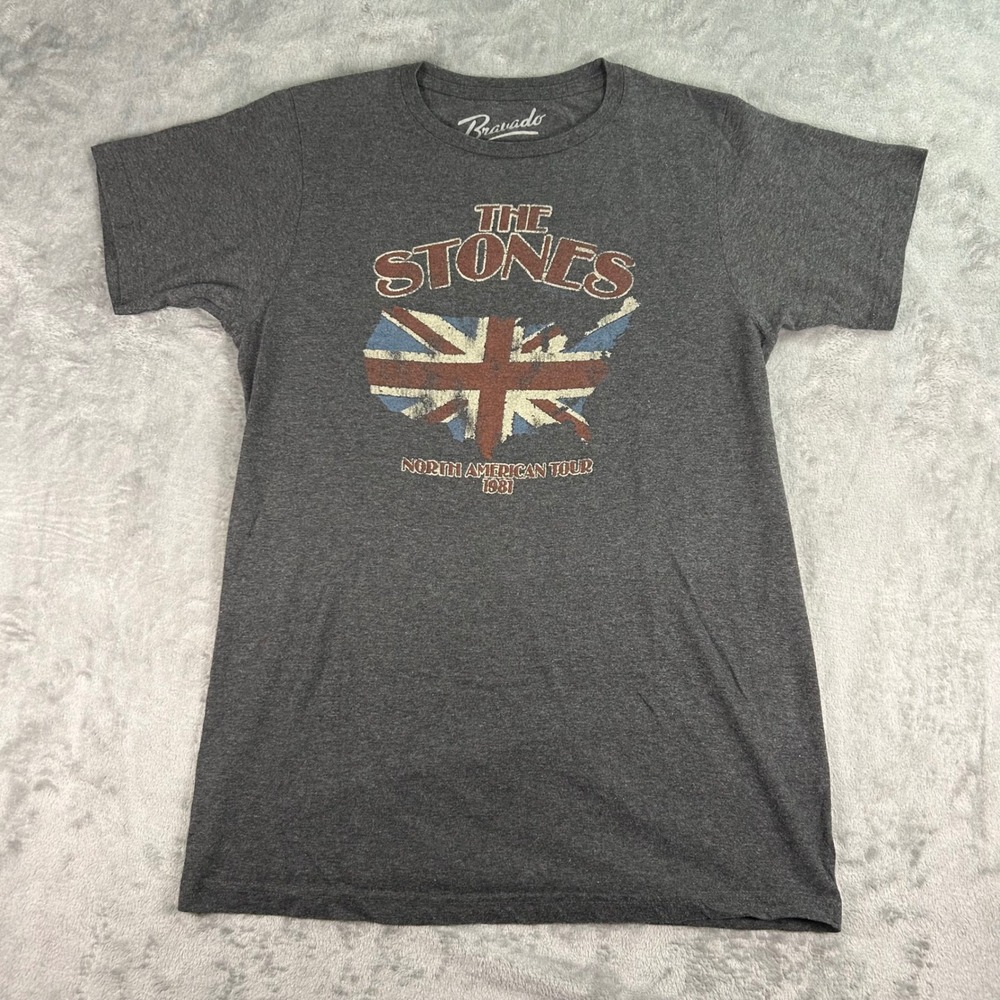 Bravado The Rolling Stones North American Tour 1981 Graphic T-Shirt Gray Large